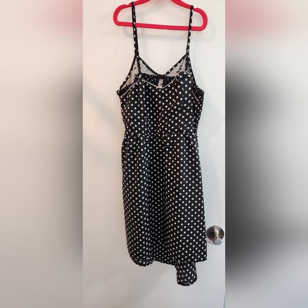 Xhilaration Mini Dress, S, Black and White Polka Dot
